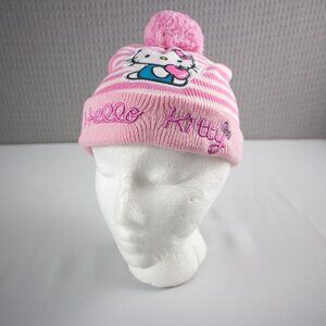 Hello Kitty Sanrio Logo Pink Toque Pompom